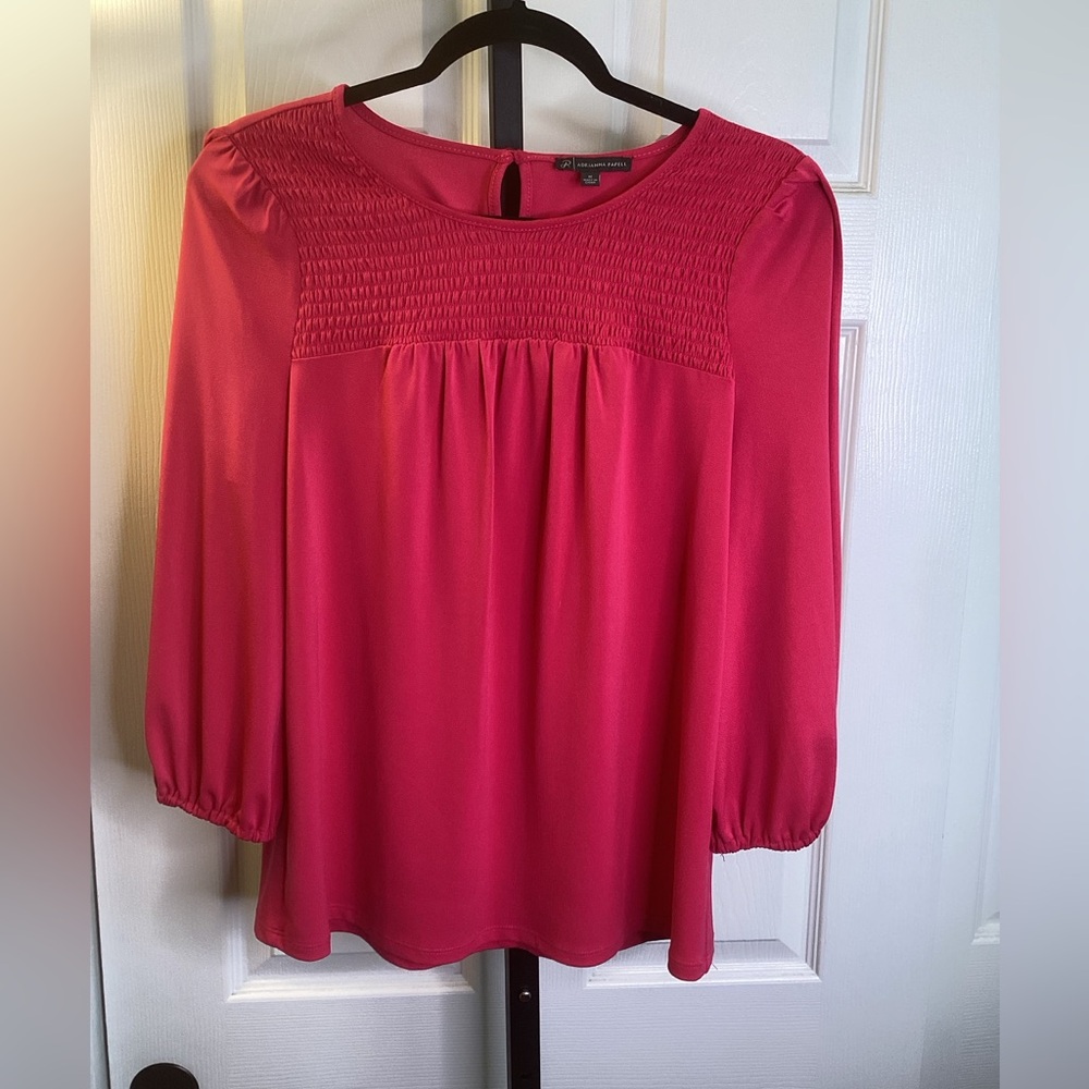Adrianna Papell Hot Pink Blouse, size Medium
